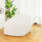 Pouf en fausse fourrure bleu/blanc/gris – Pour 1 personne