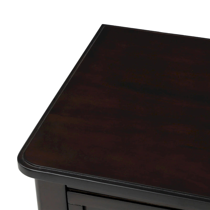 Console étroite Rétro Bleu / Expresso / Gris Lavé / Bleu Marine / Blanc Ivoire avec 3 tiroirs et étagère