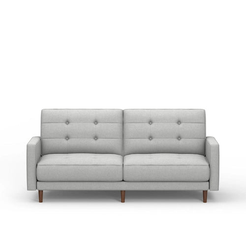 Canapé-lit futon capitonné beige/gris foncé/bleu – 81,5 po, 2-3 places / 1 couchage