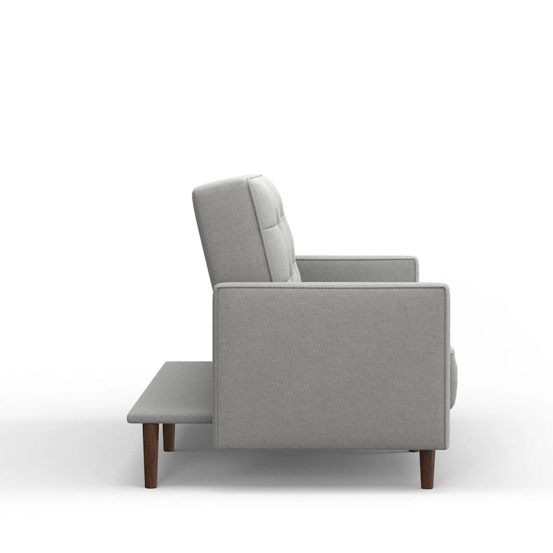 Canapé-lit futon capitonné beige/gris foncé/bleu – 81,5 po, 2-3 places / 1 couchage