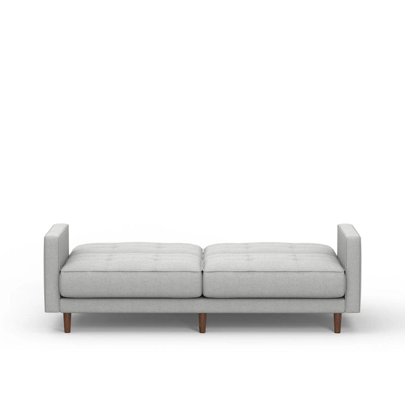 Canapé-lit futon capitonné beige/gris foncé/bleu – 81,5 po, 2-3 places / 1 couchage