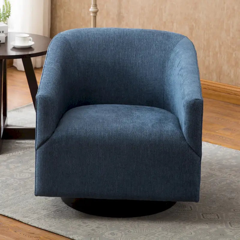 Fauteuil pivotant cylindrique en tissu jaune/avoine/bleu/anthracite – Pour 1 personne