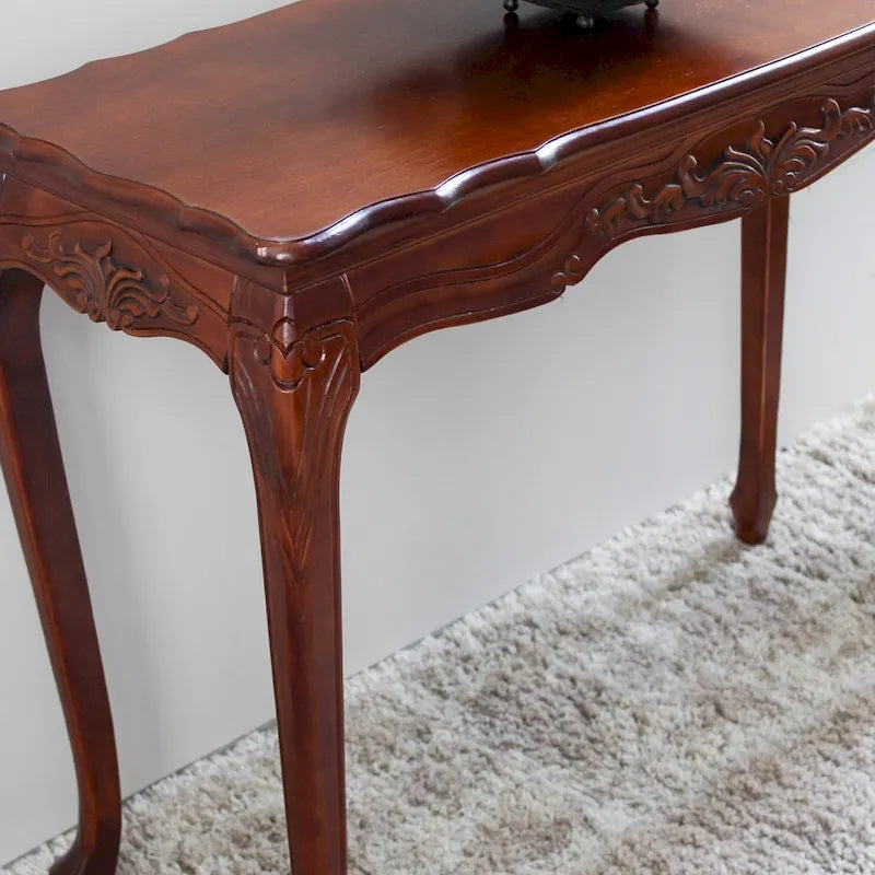 Console en noyer sculptée à la main – 39" de largeur, pour entrée/couloir