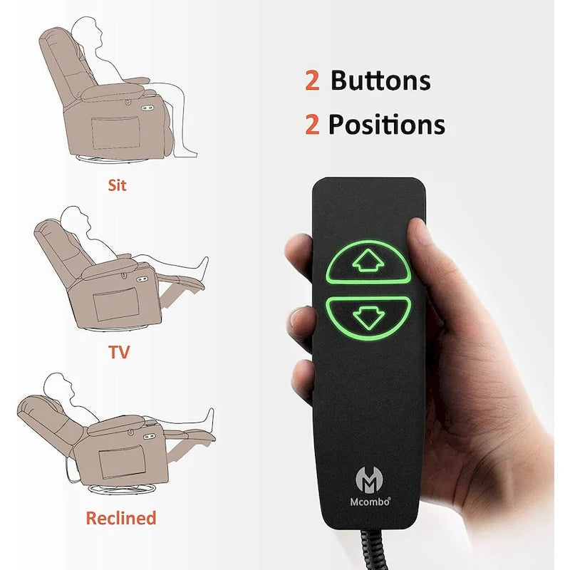Fauteuil inclinable, pivotant et coulissant électrique en tissu gris/brun/beige avec ports USB – 1 place