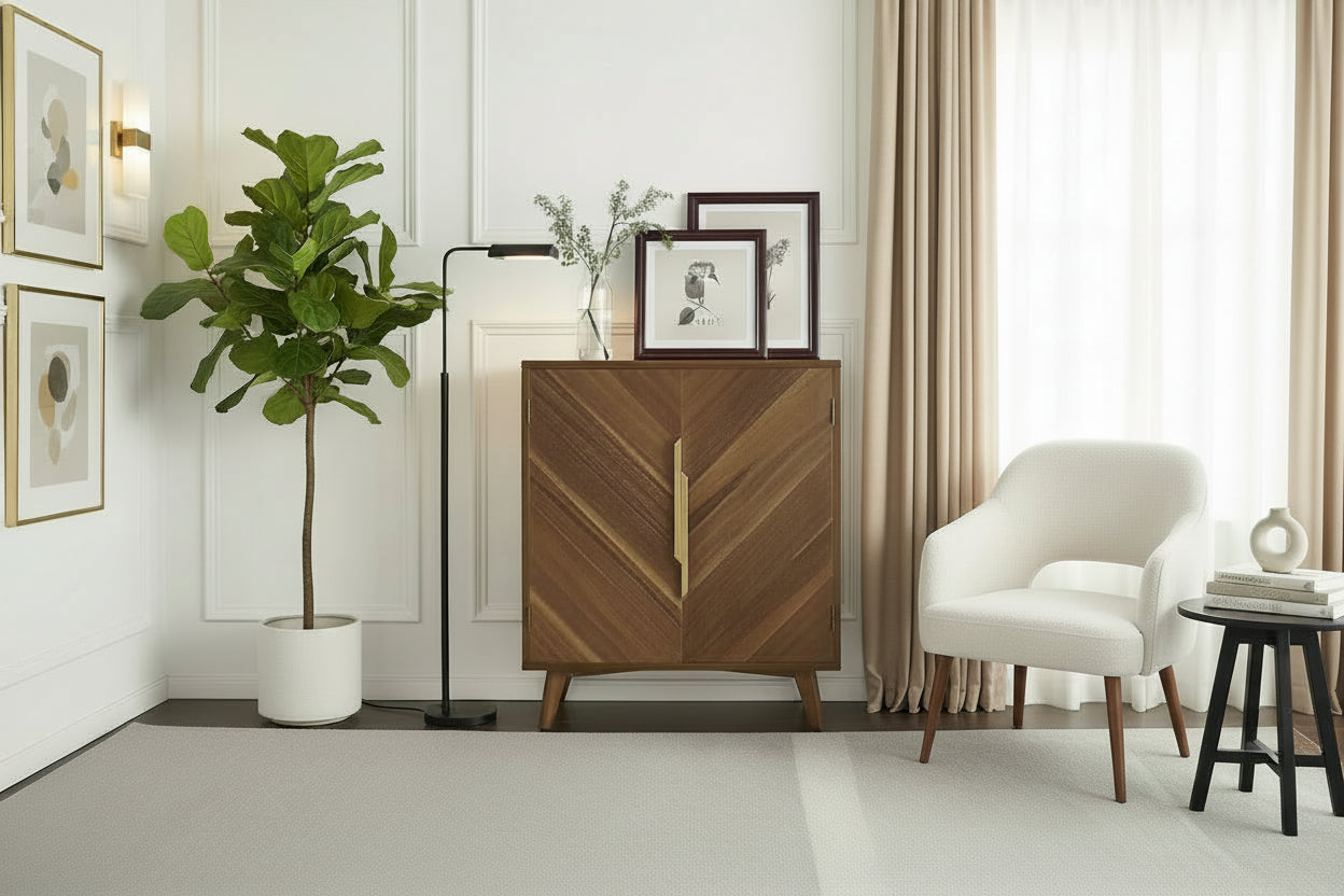 Art Leon Handcrafted Wood Sideboard with 2 Doors