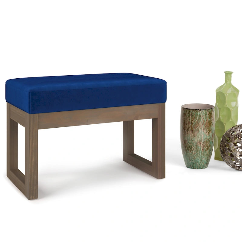 Banc ottoman rectangulaire en similicuir multicolore – 66 cm, pour 1 personne