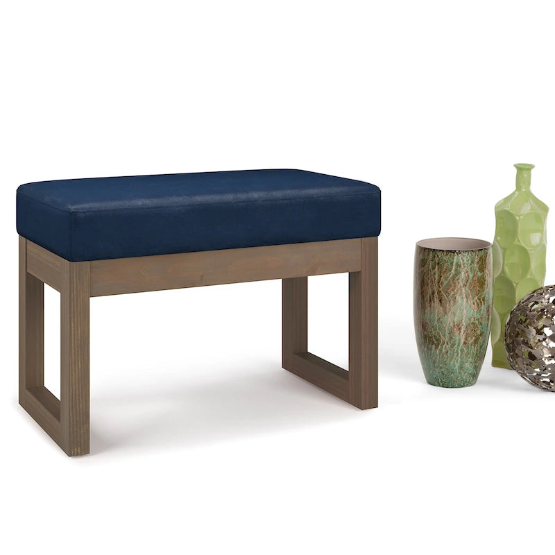 Banc ottoman rectangulaire en similicuir multicolore – 66 cm, pour 1 personne