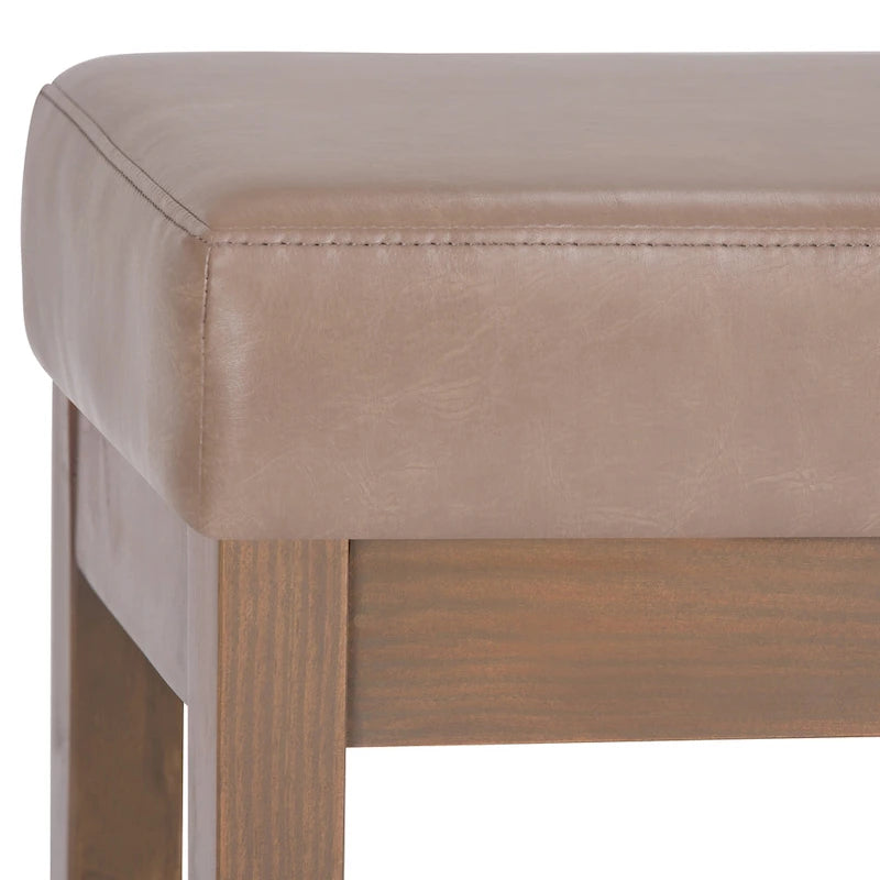 Banc ottoman rectangulaire en similicuir multicolore – 66 cm, pour 1 personne