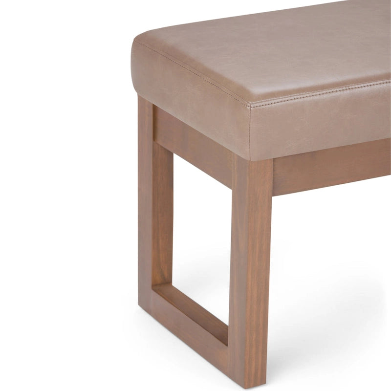 Banc ottoman rectangulaire en similicuir multicolore – 66 cm, pour 1 personne