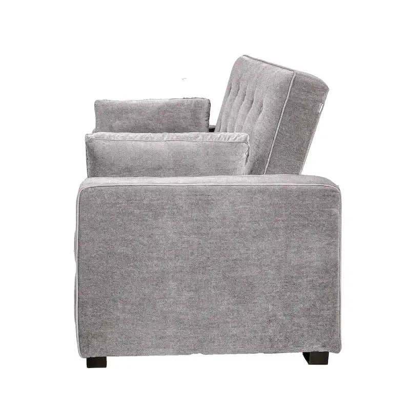 Canapé deux places convertible gris – Lit Queen, Asseyez 2 / Couche 2 personnes